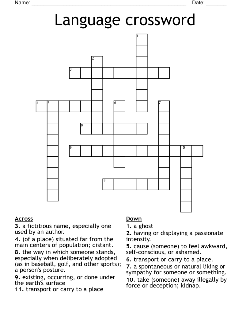 Language crossword