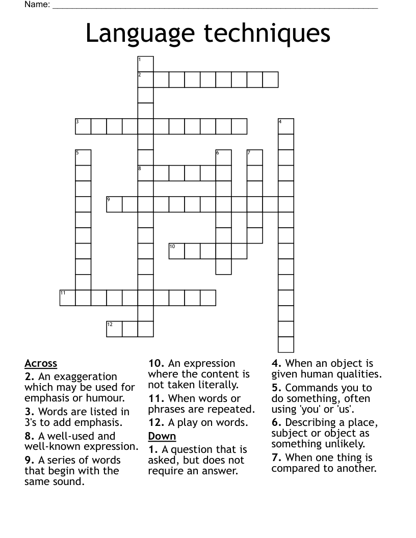 Language techniques Crossword