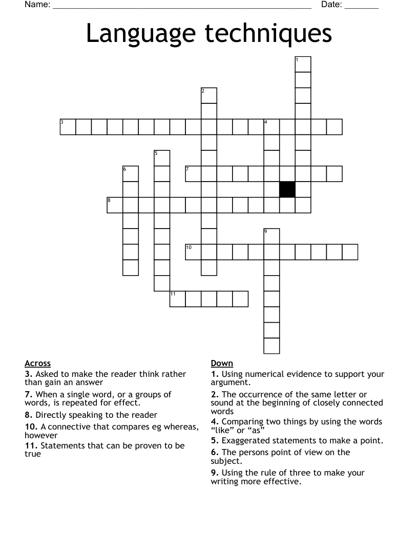 Language techniques Crossword