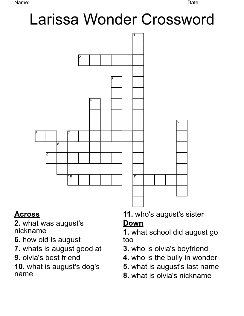 Larissa Wonder Crossword