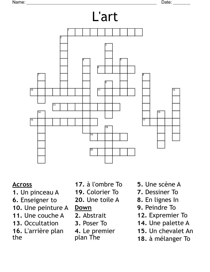 L'art Crossword