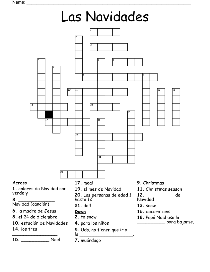 Las Navidades Crossword