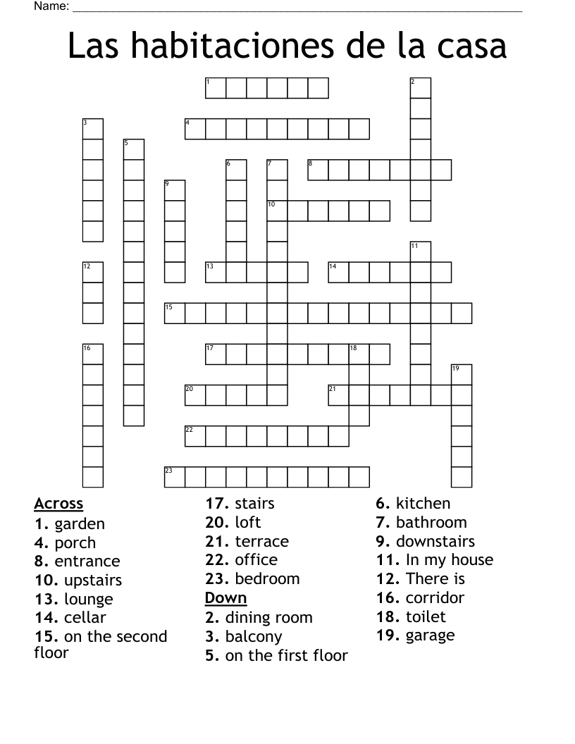 Las habitaciones de la casa Crossword