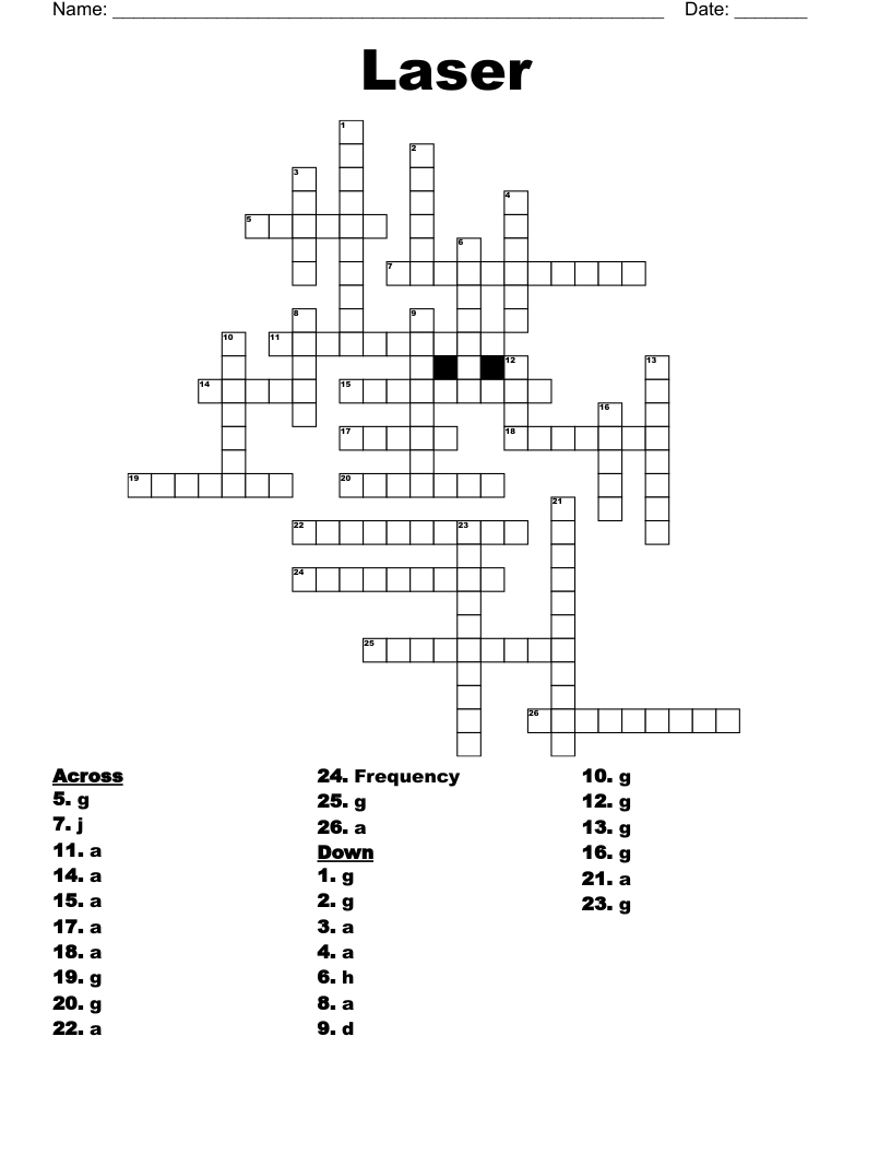 Laser Crossword