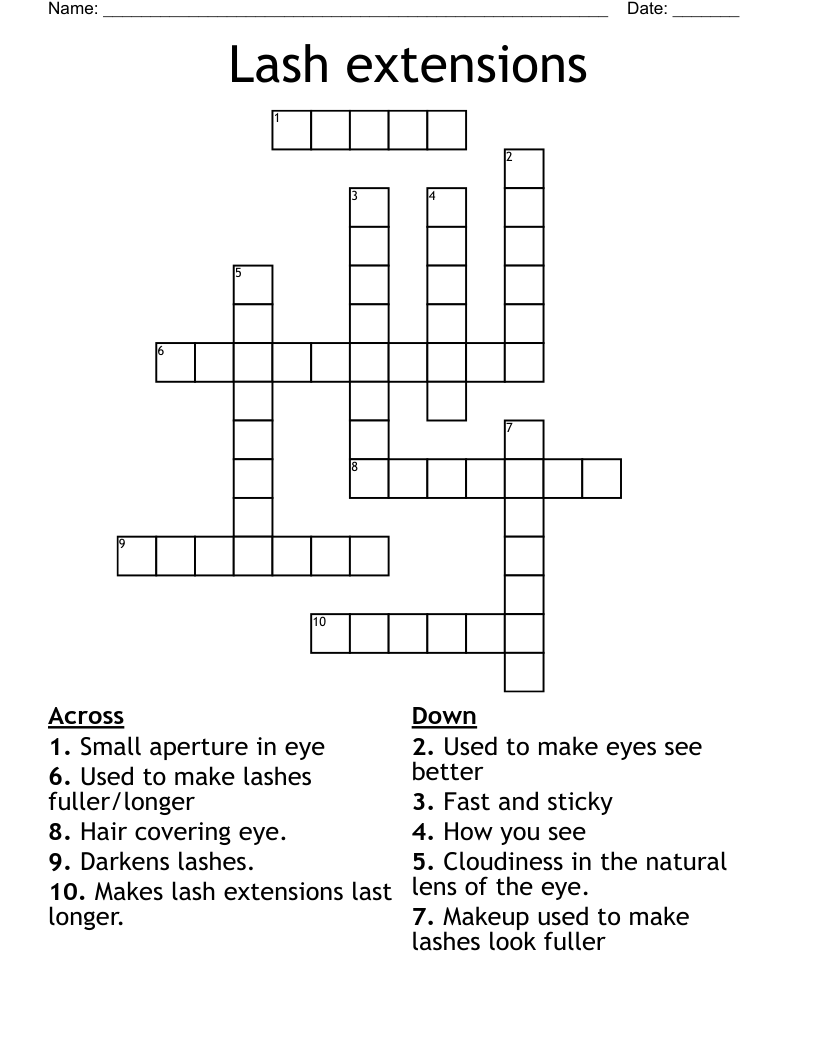 Lash extensions Crossword