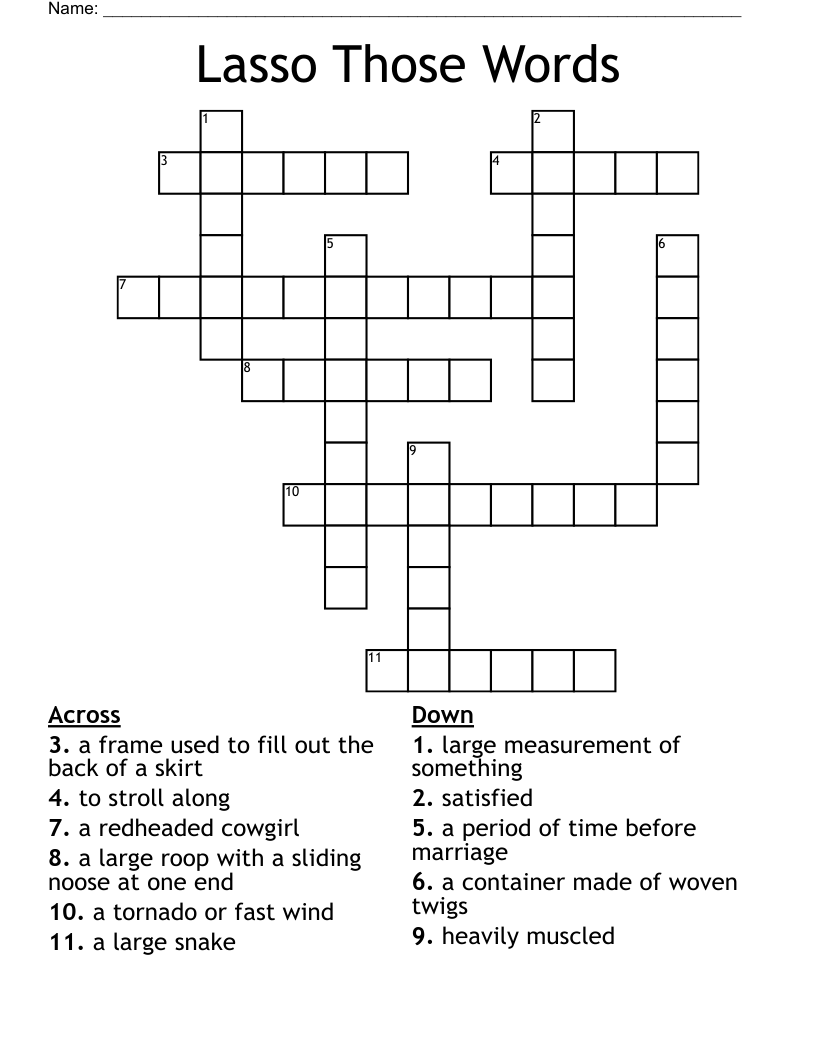 Lasso Those Words Crossword