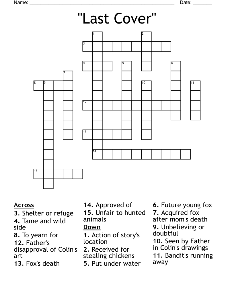 "Last Cover" Crossword