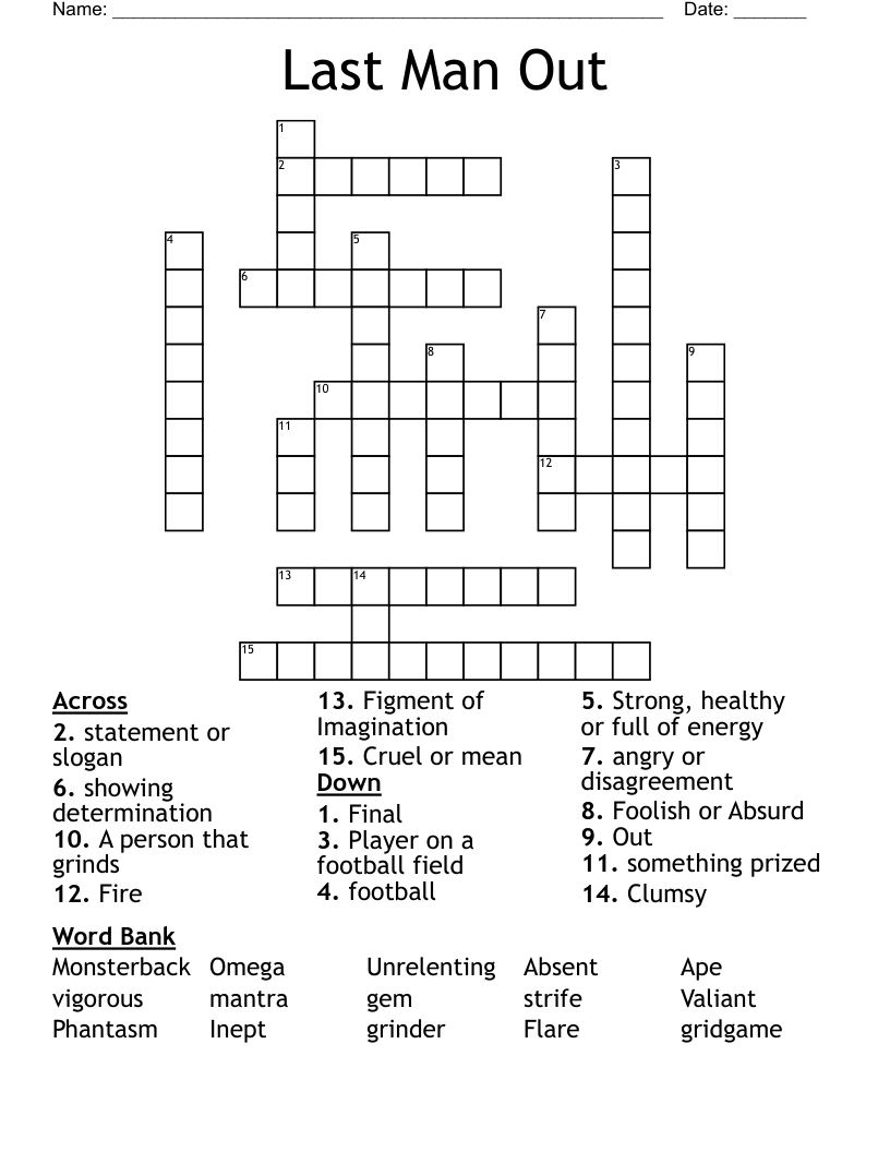 Last Man Out Crossword