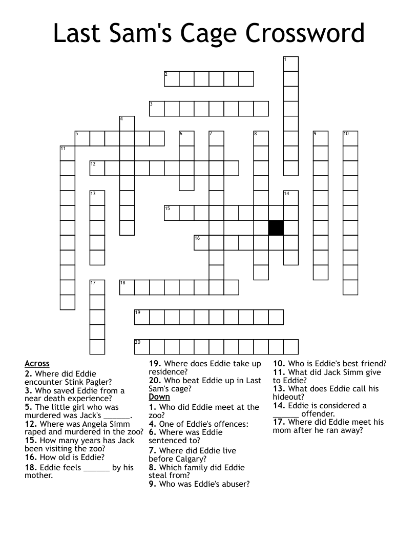 Last Sam's Cage Crossword