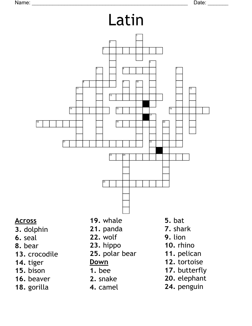 Latin Crossword