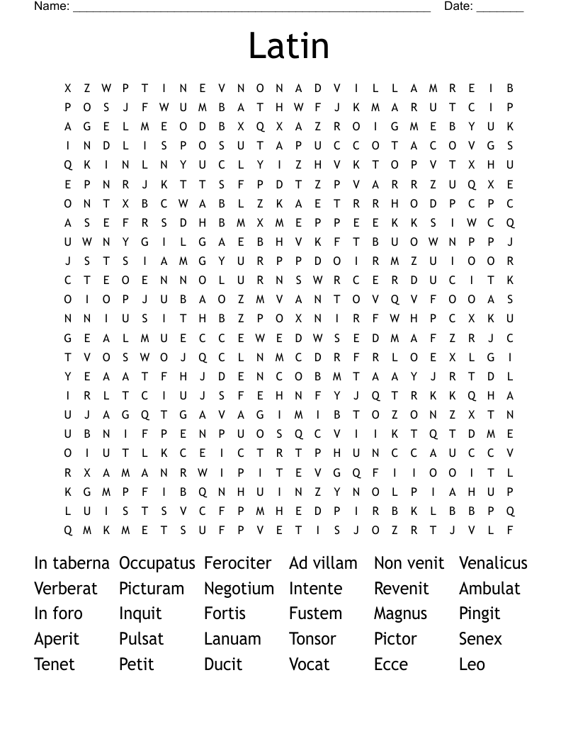 Latin Word Search