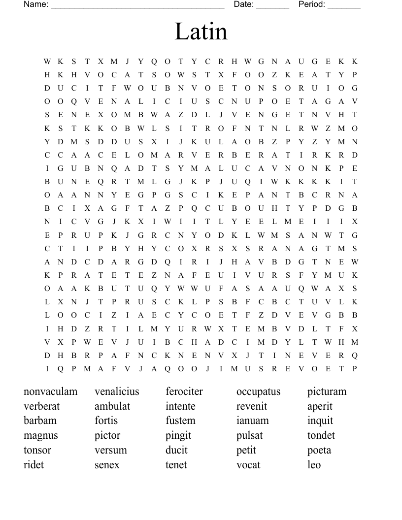 Latin Word Search