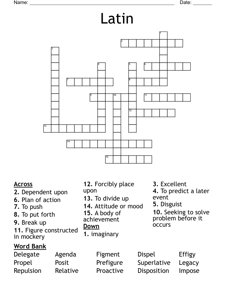 Latin Crossword