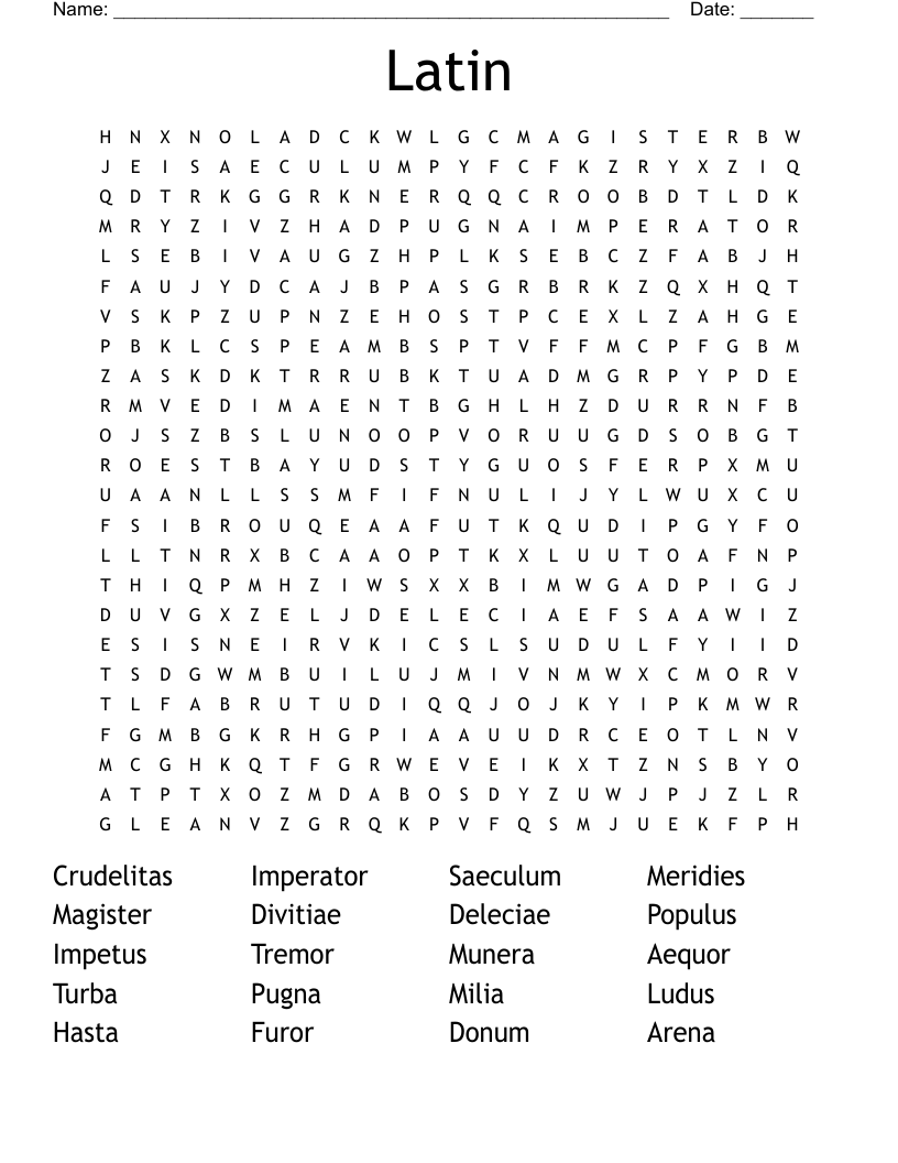 Latin Word Search