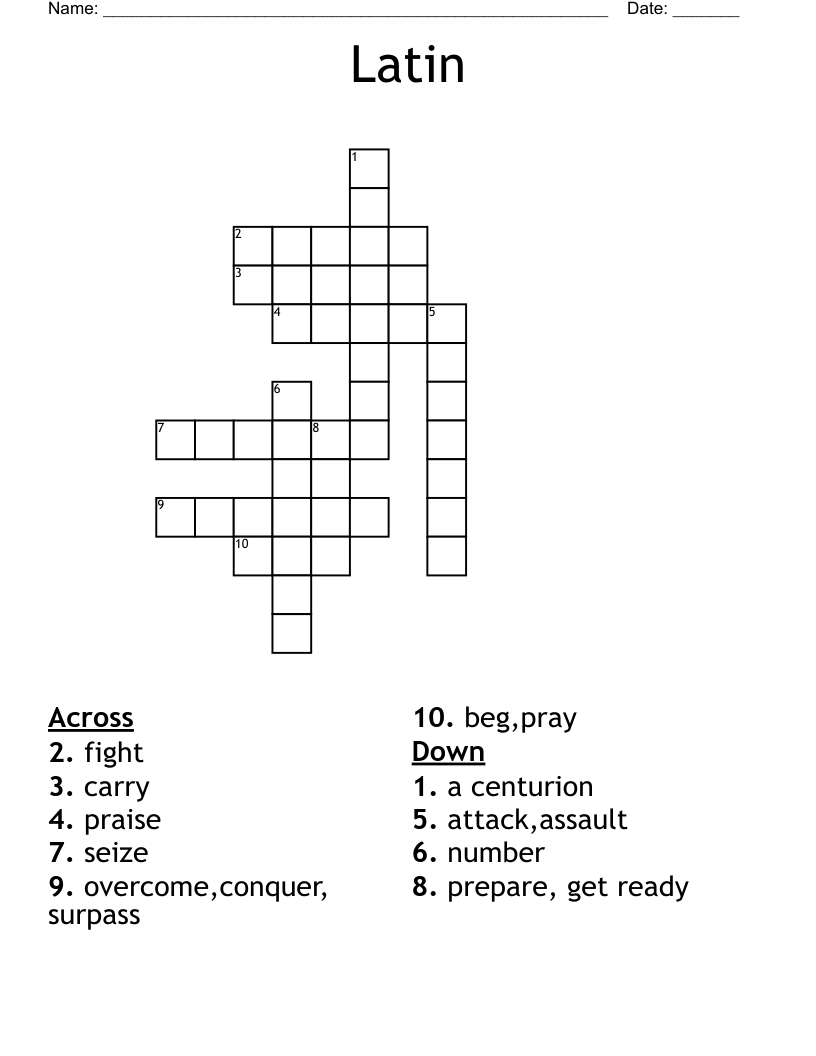 Latin Crossword