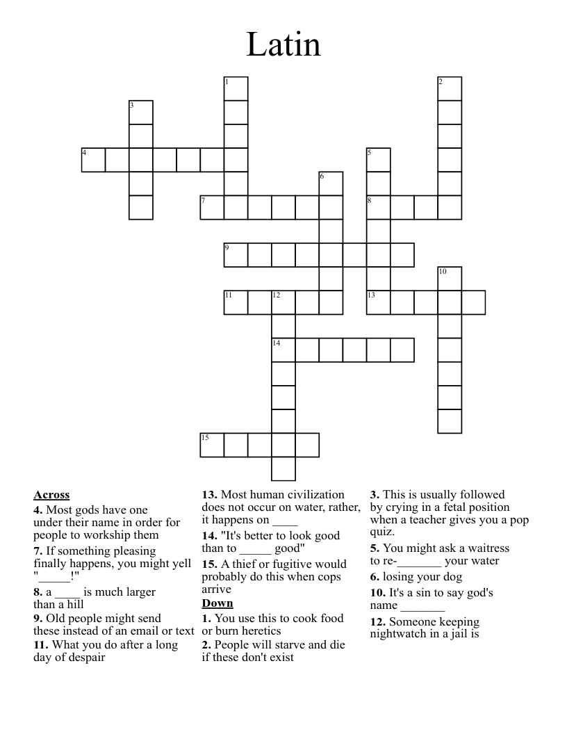 Latin Crossword