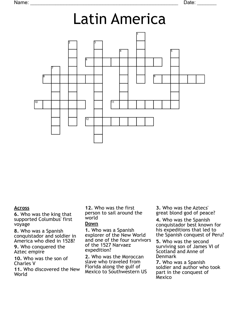 Latin America Crossword