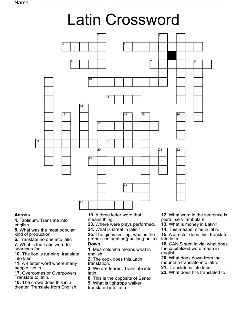 Latin Crossword