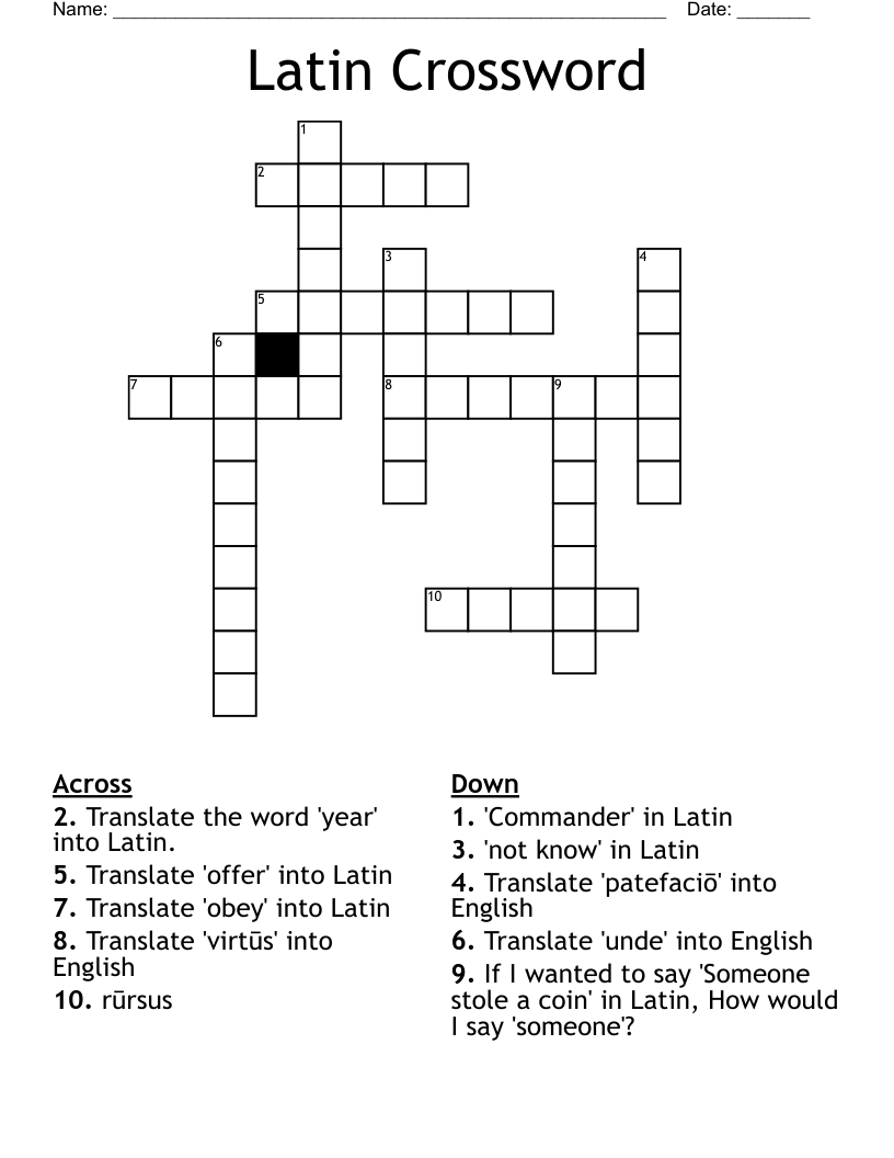 Latin Crossword