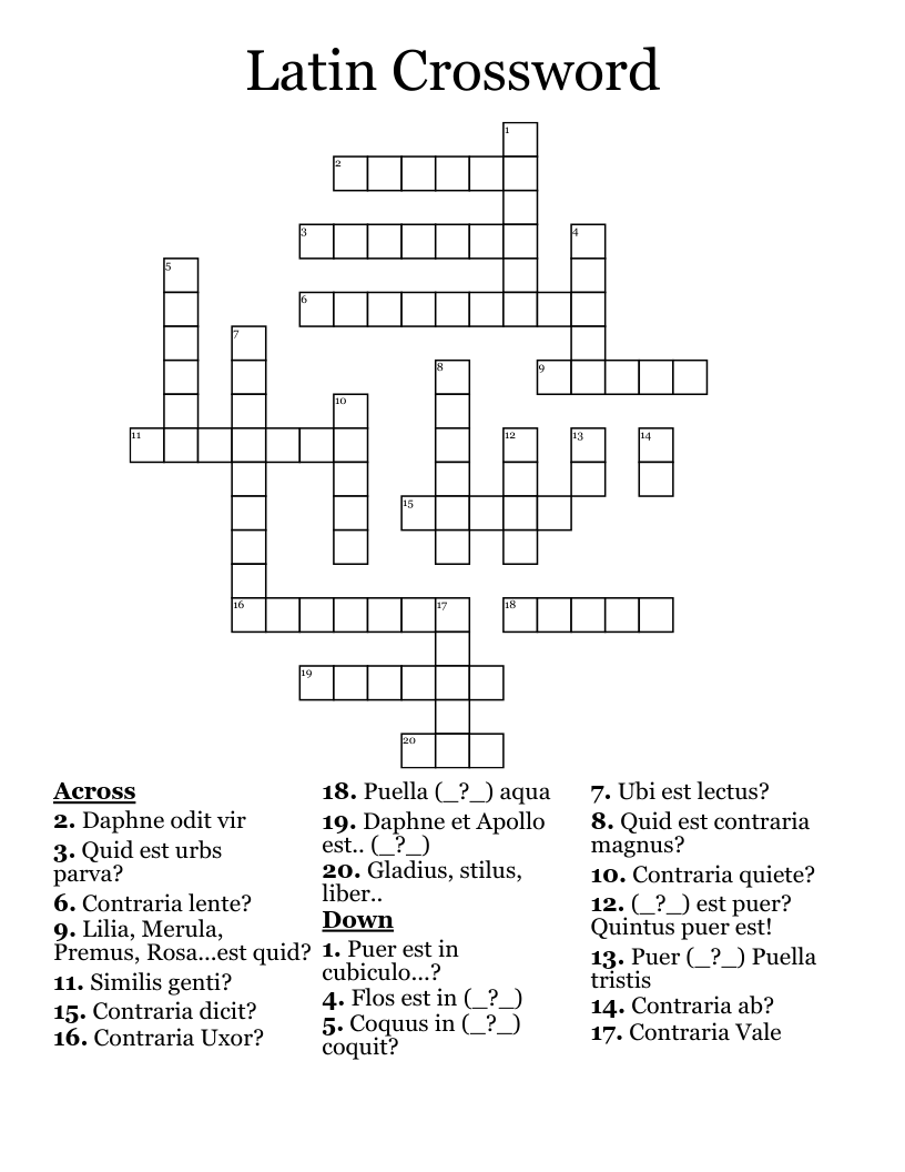 Latin Crossword