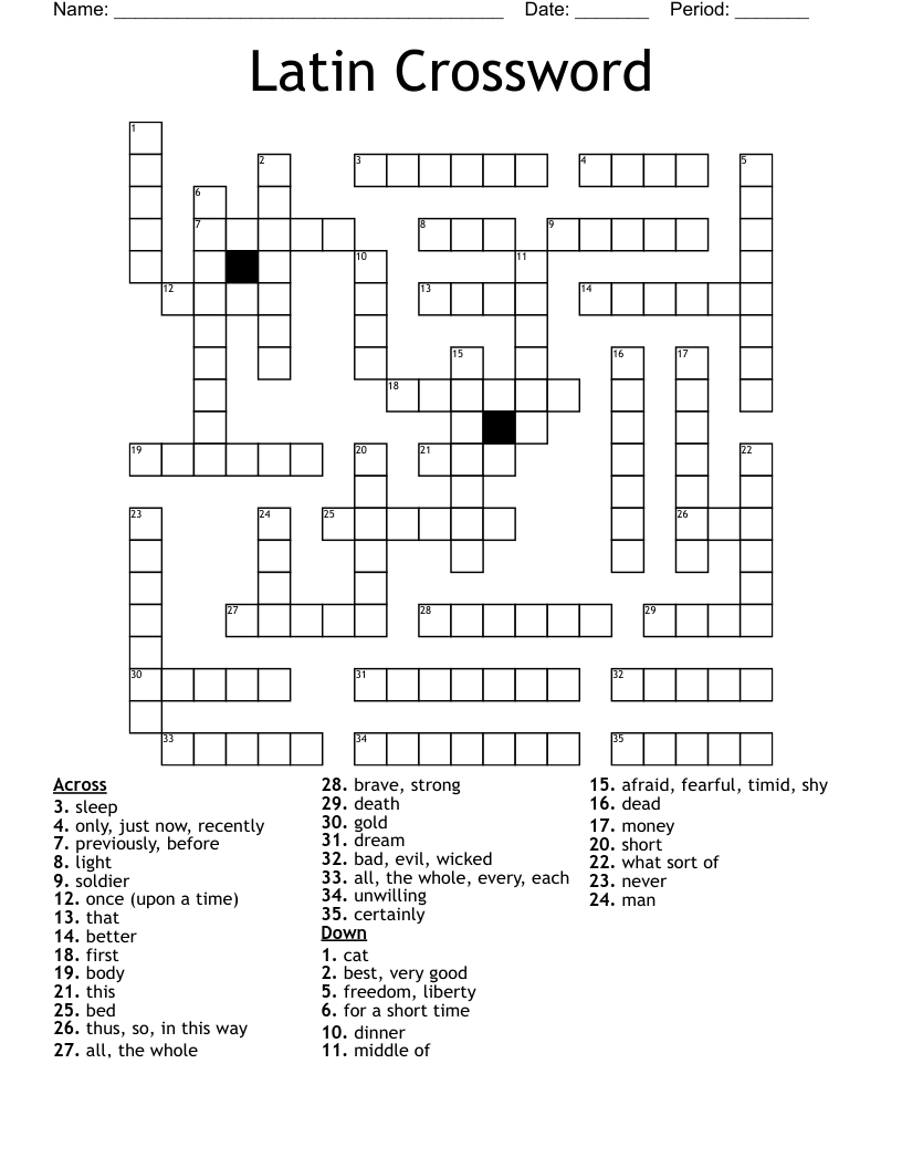 Latin Crossword