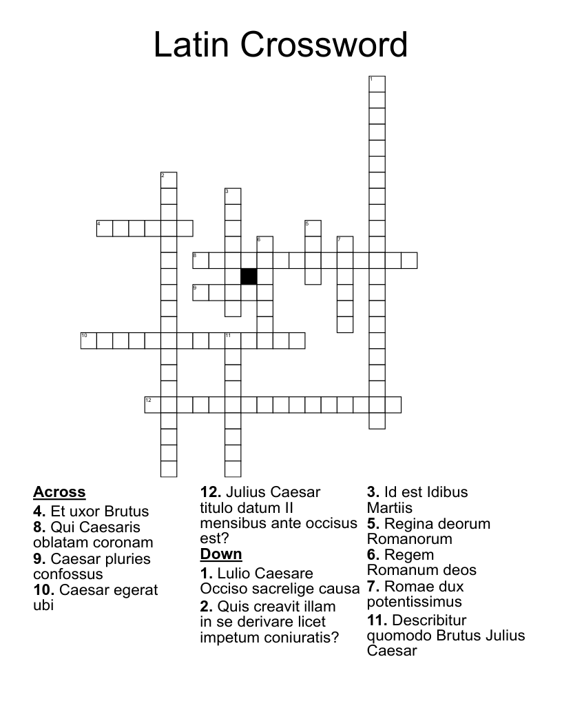 Latin Crossword