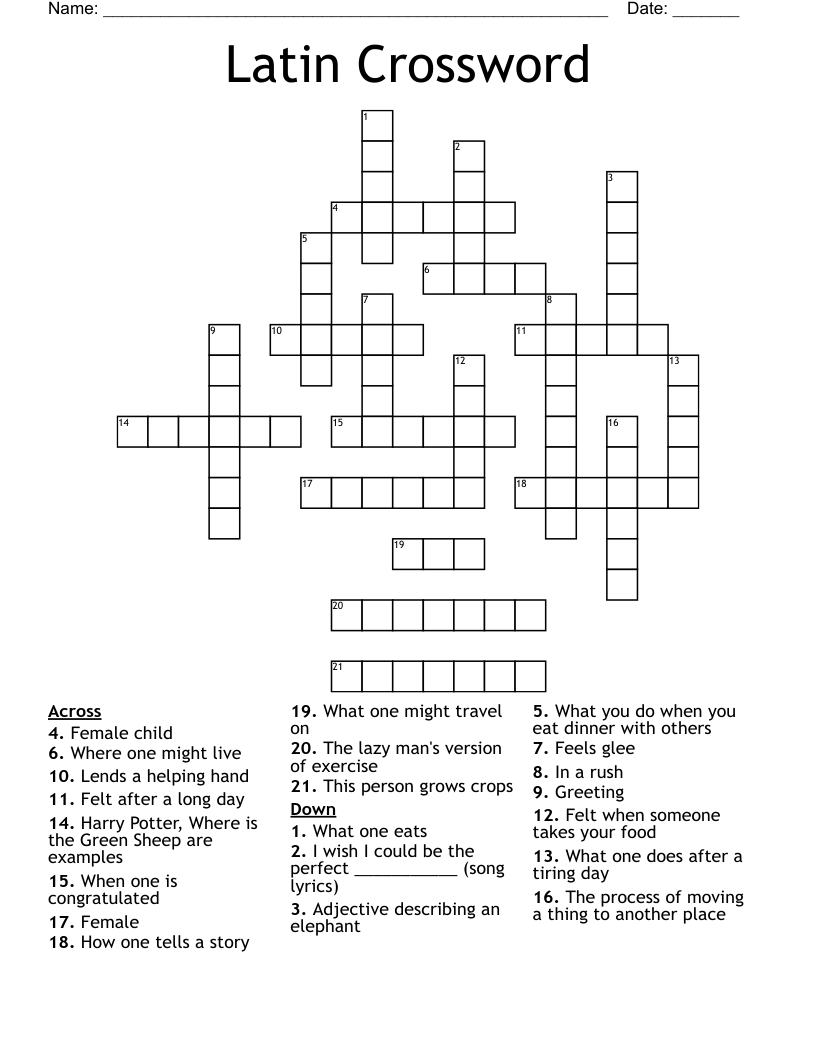 Latin Crossword