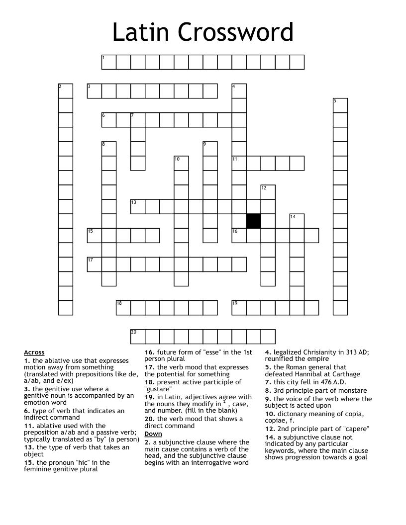 Latin Crossword