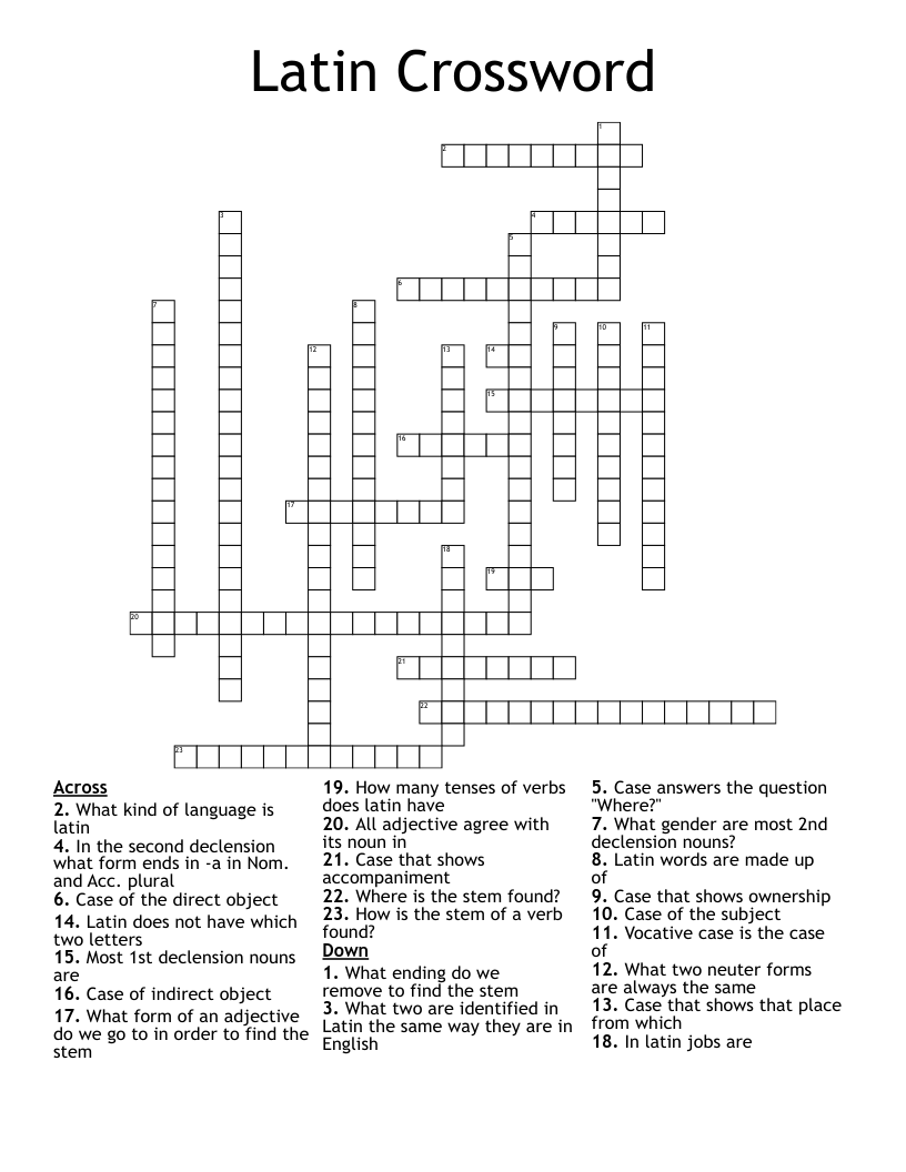 Latin Crossword 
