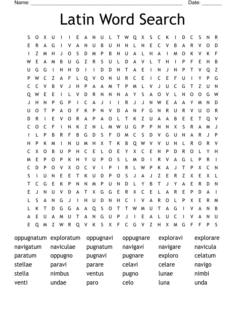 Latin Word Search