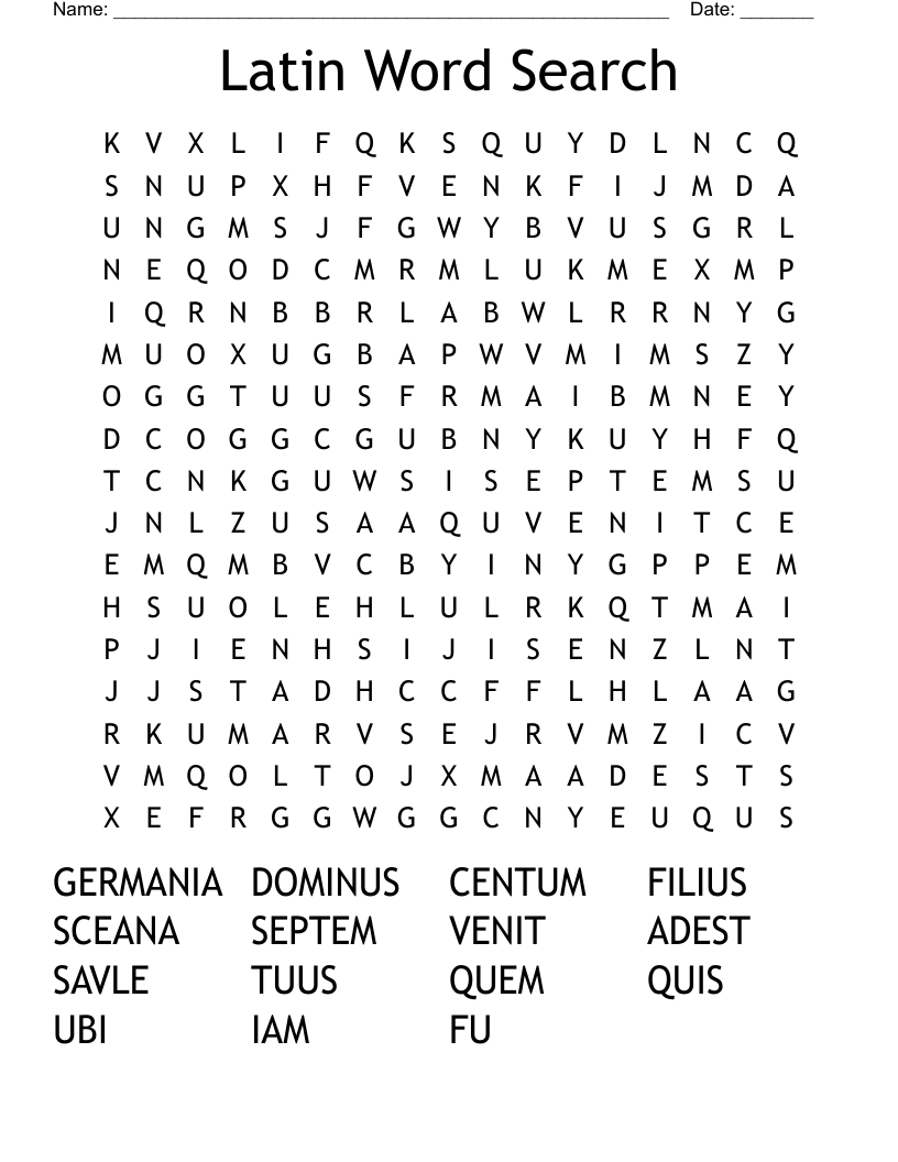 Latin Word Search