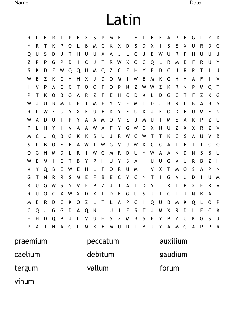 Latin  Word Search