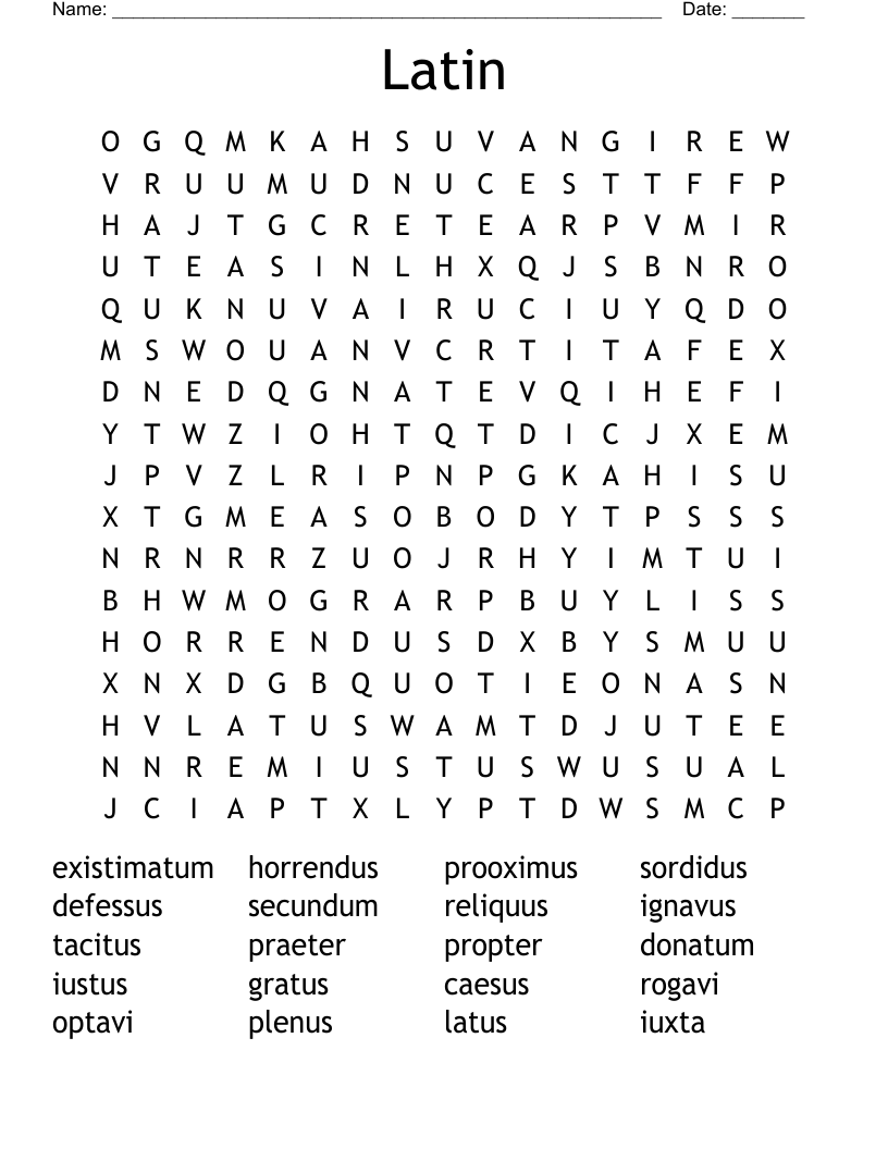 Latin  Word Search