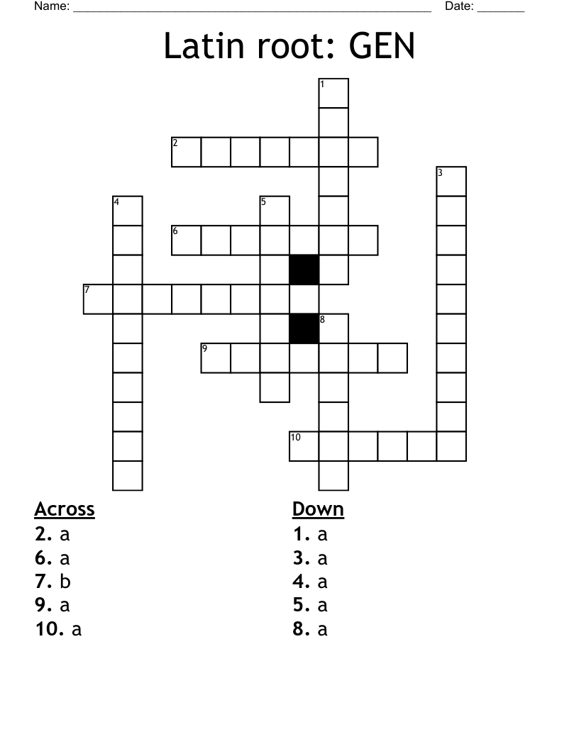 Latin root:  GEN Crossword