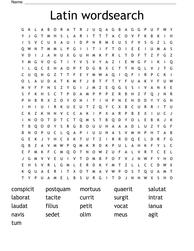 Latin wordsearch