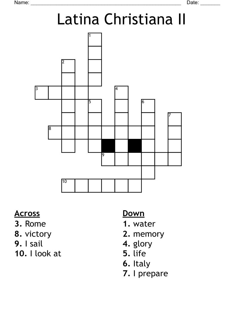 Latina Christiana II Crossword