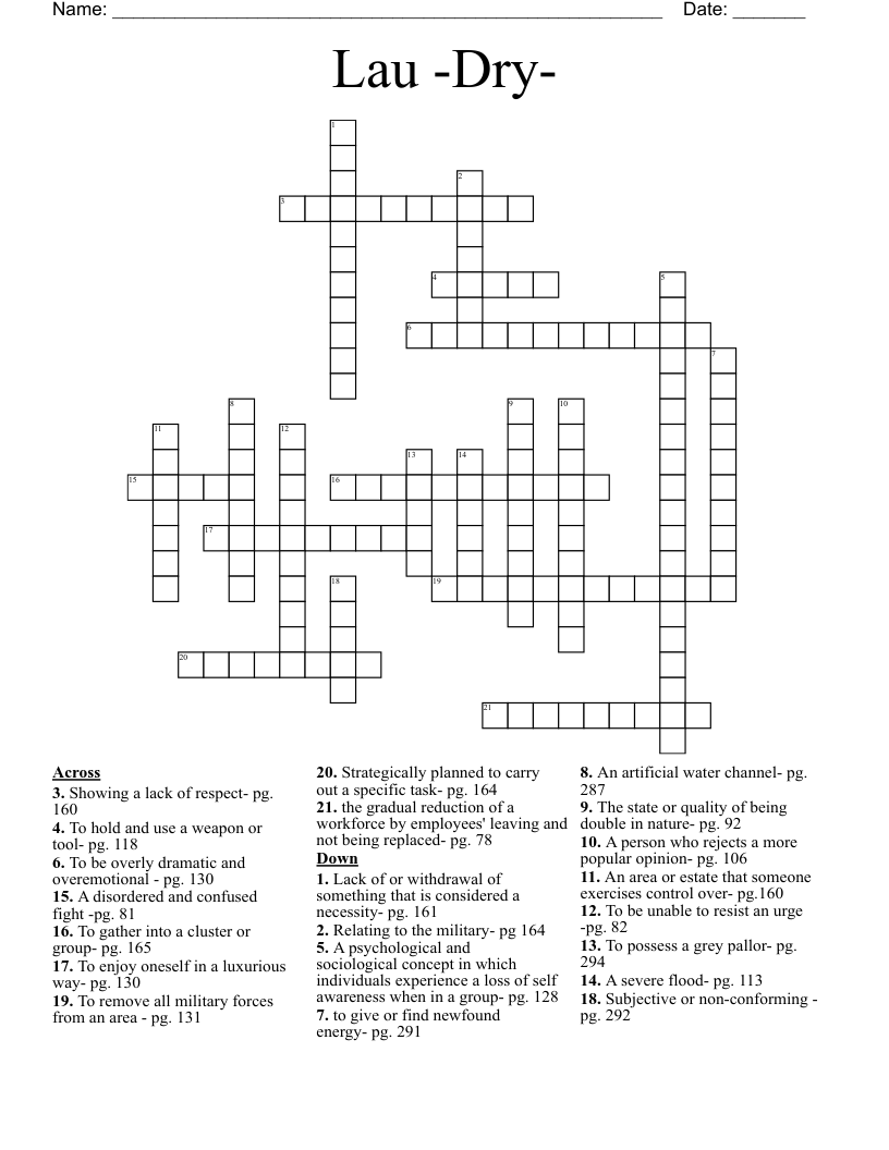Lau -Dry- Crossword