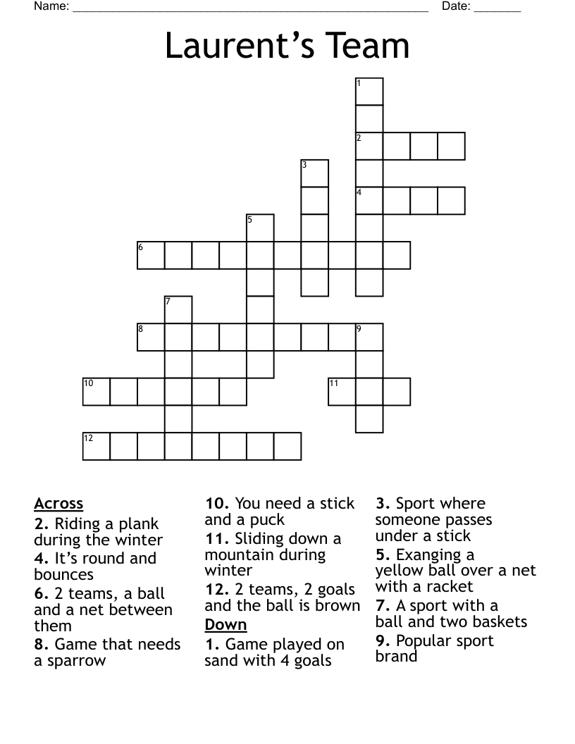 Laurent’s Team Crossword
