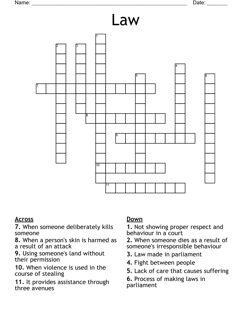 Law Crossword