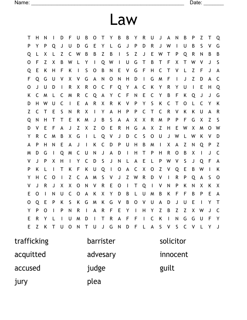 Law Word Search