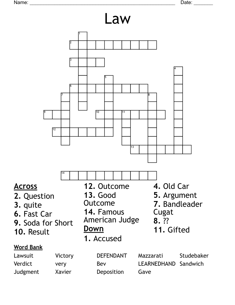 Law Crossword