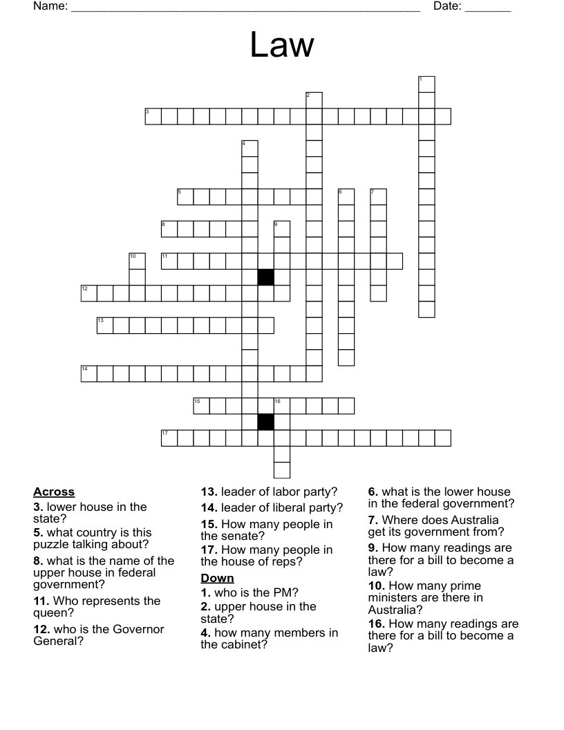 Law Crossword