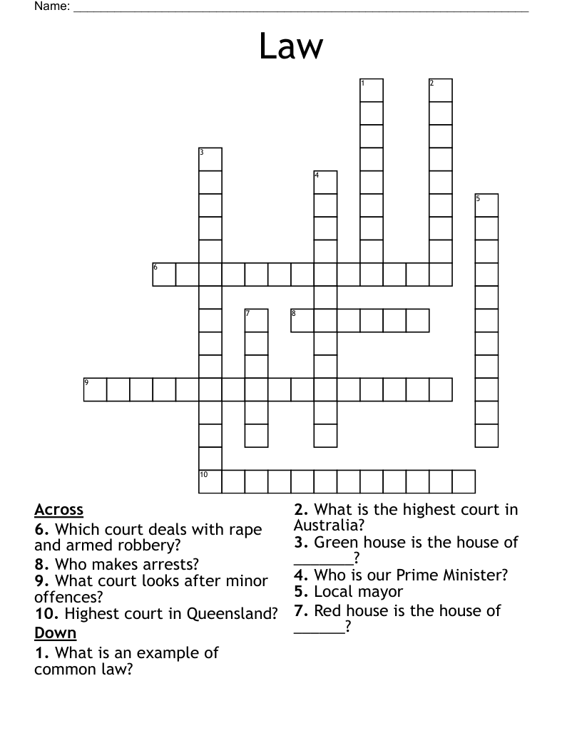 Law Crossword