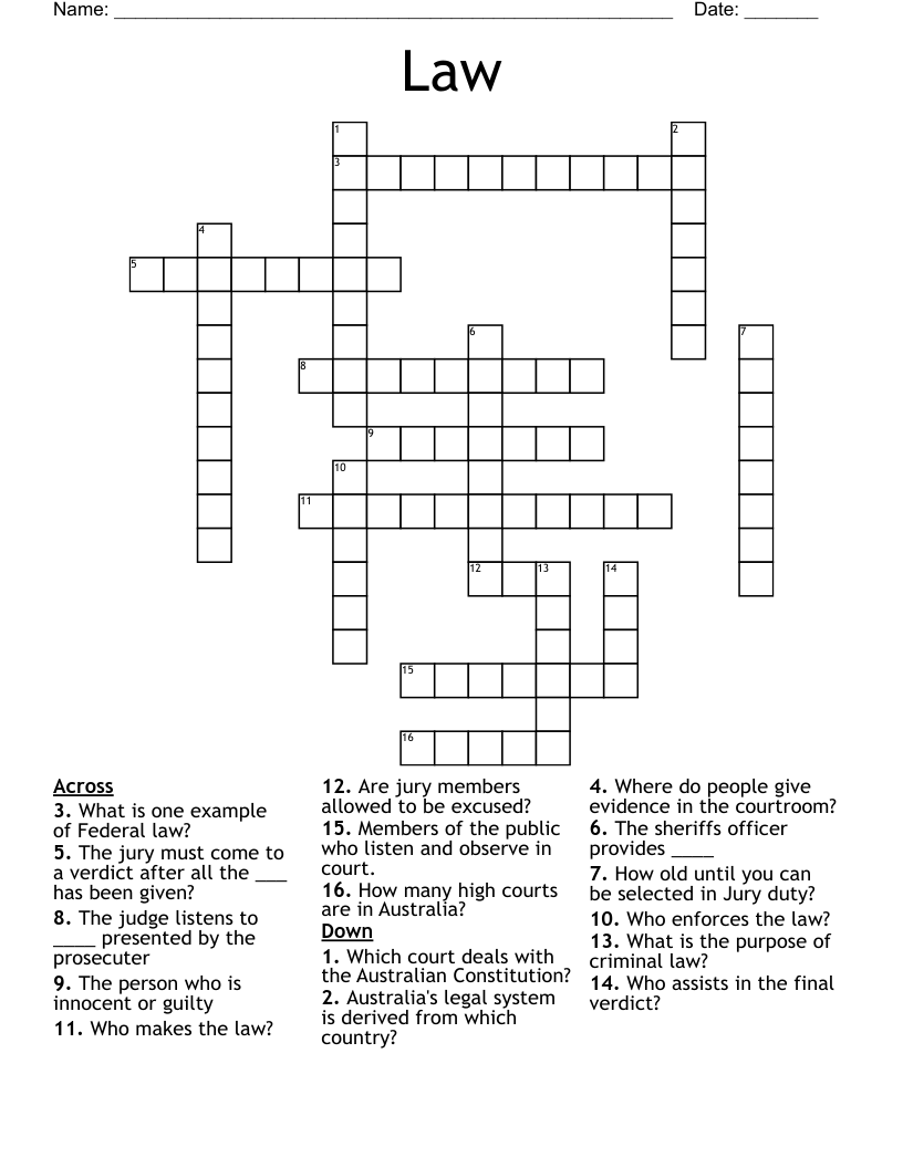 Law Crossword