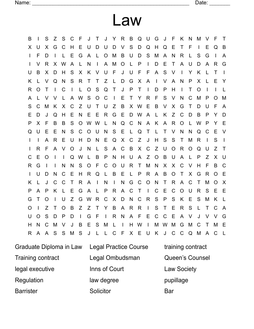 Law Word Search