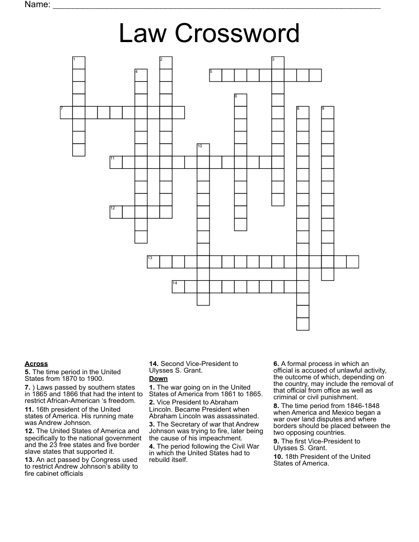 Law Crossword