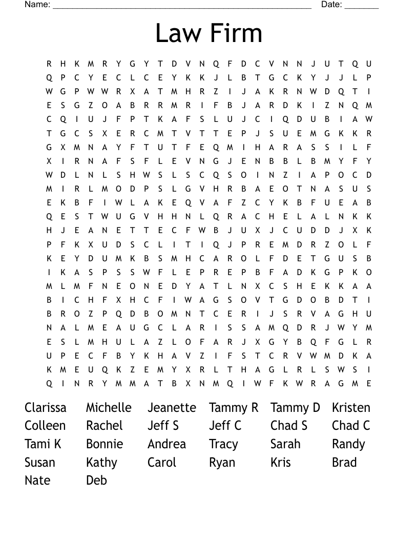 Law Firm Word Search