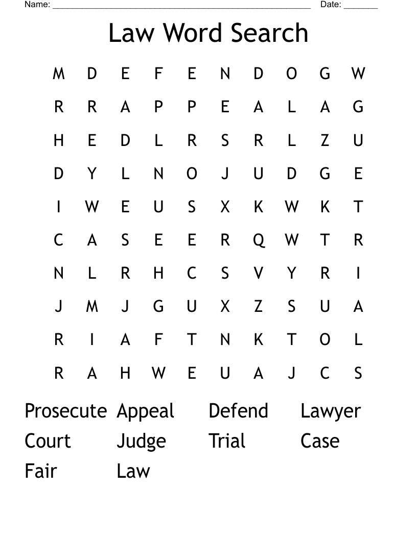 Law Word Search