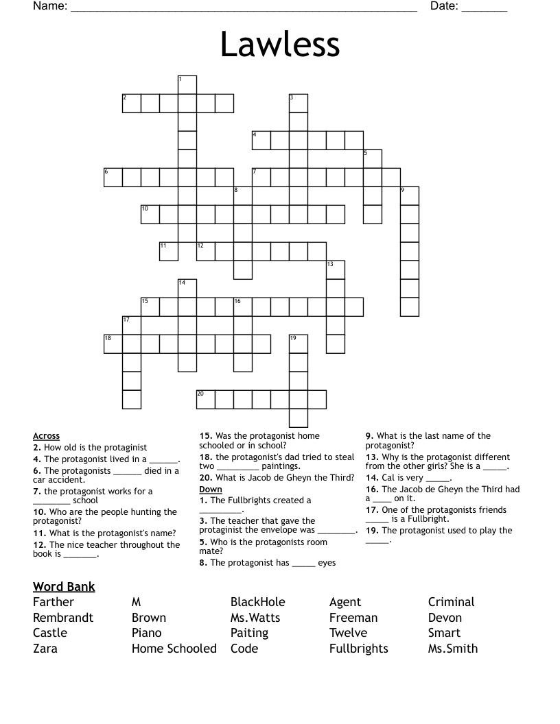 Lawless Crossword