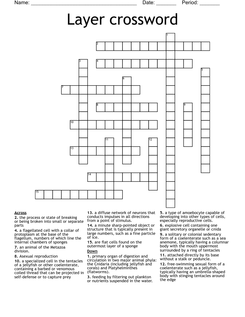Layer crossword